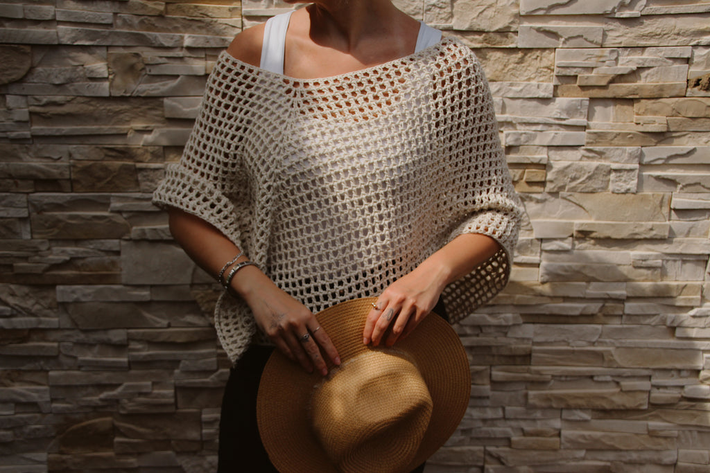 Recycled Cotton Poncho - M