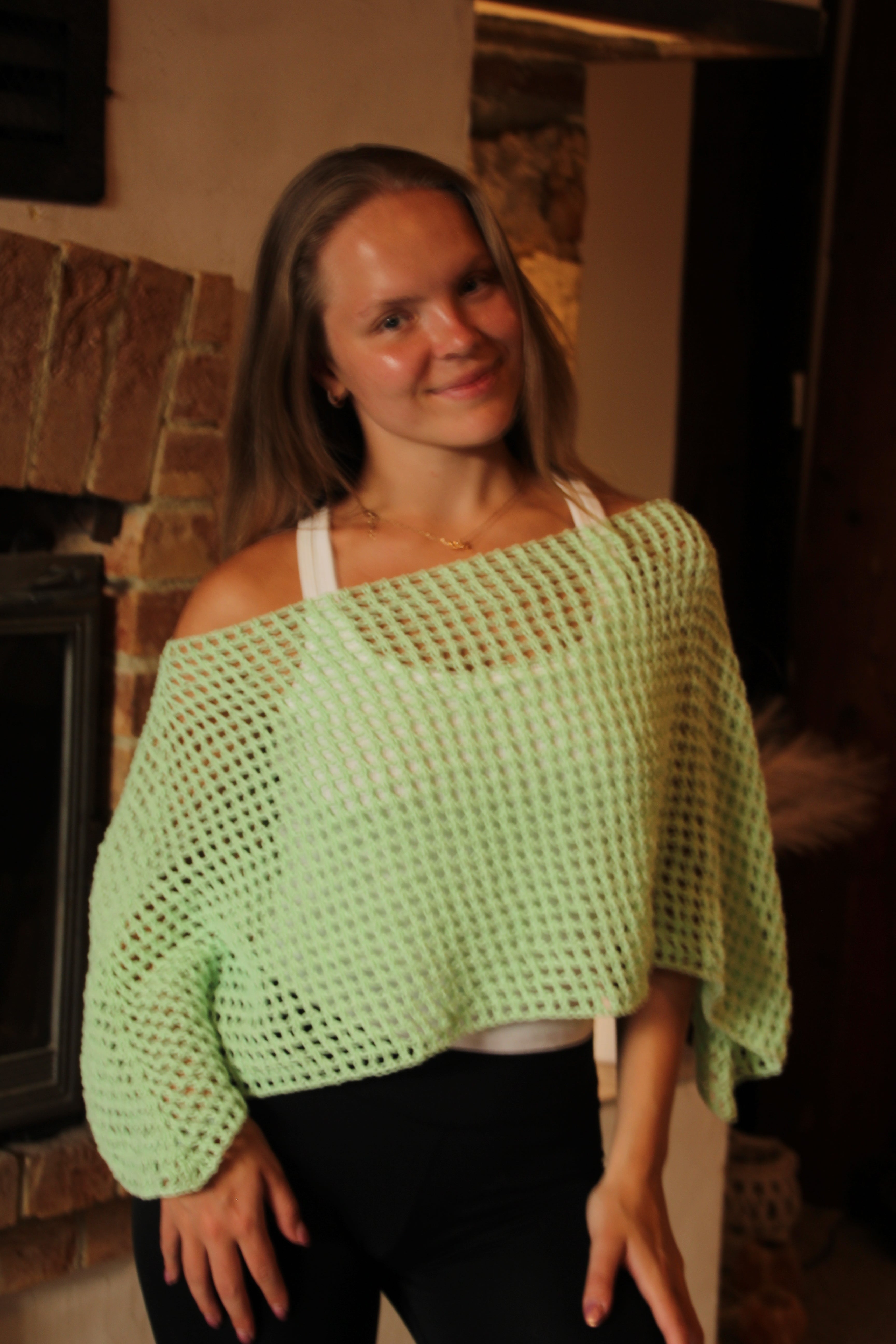 Emerald Breeze Poncho - M
