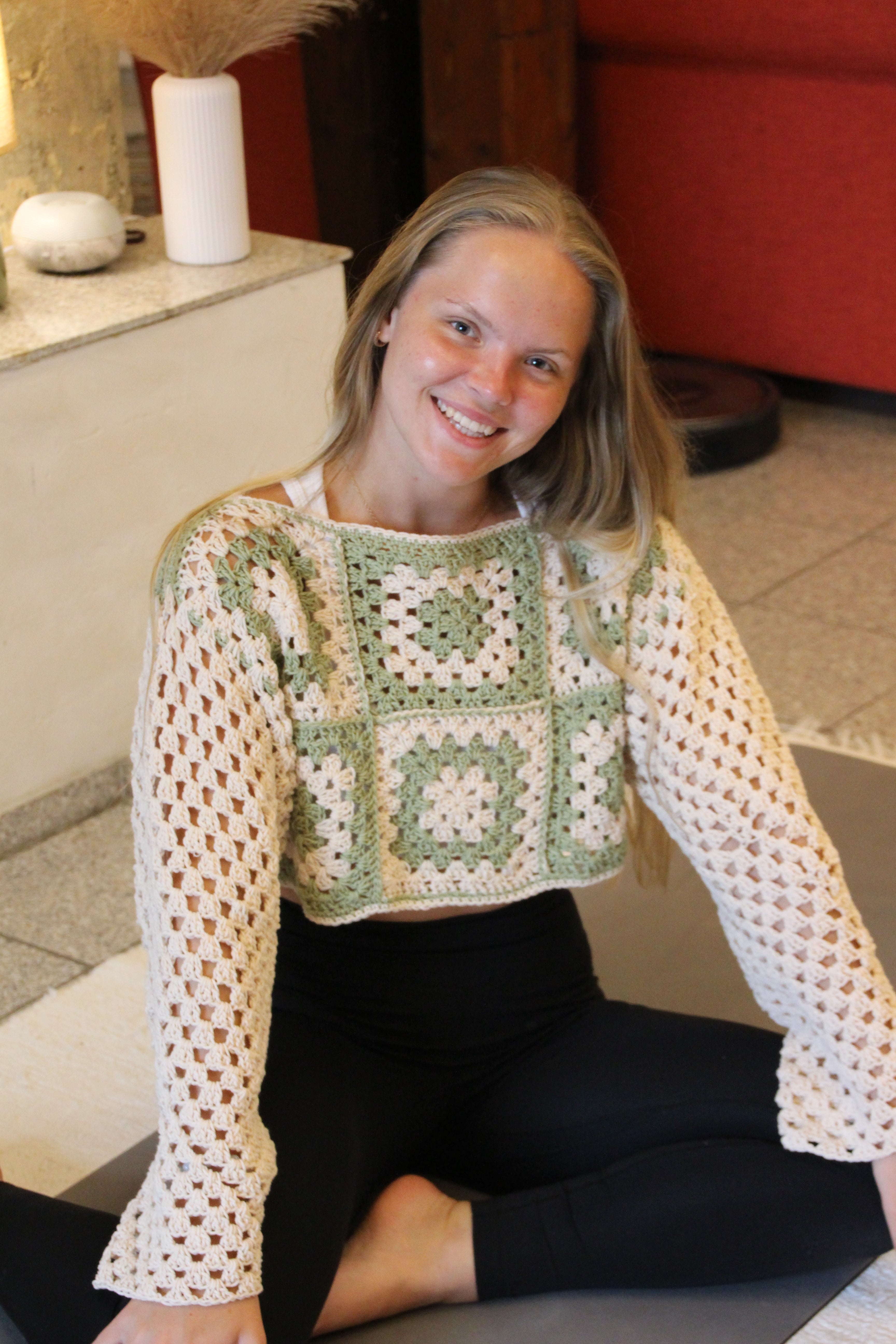 Sage Bloom Sweater - S/M