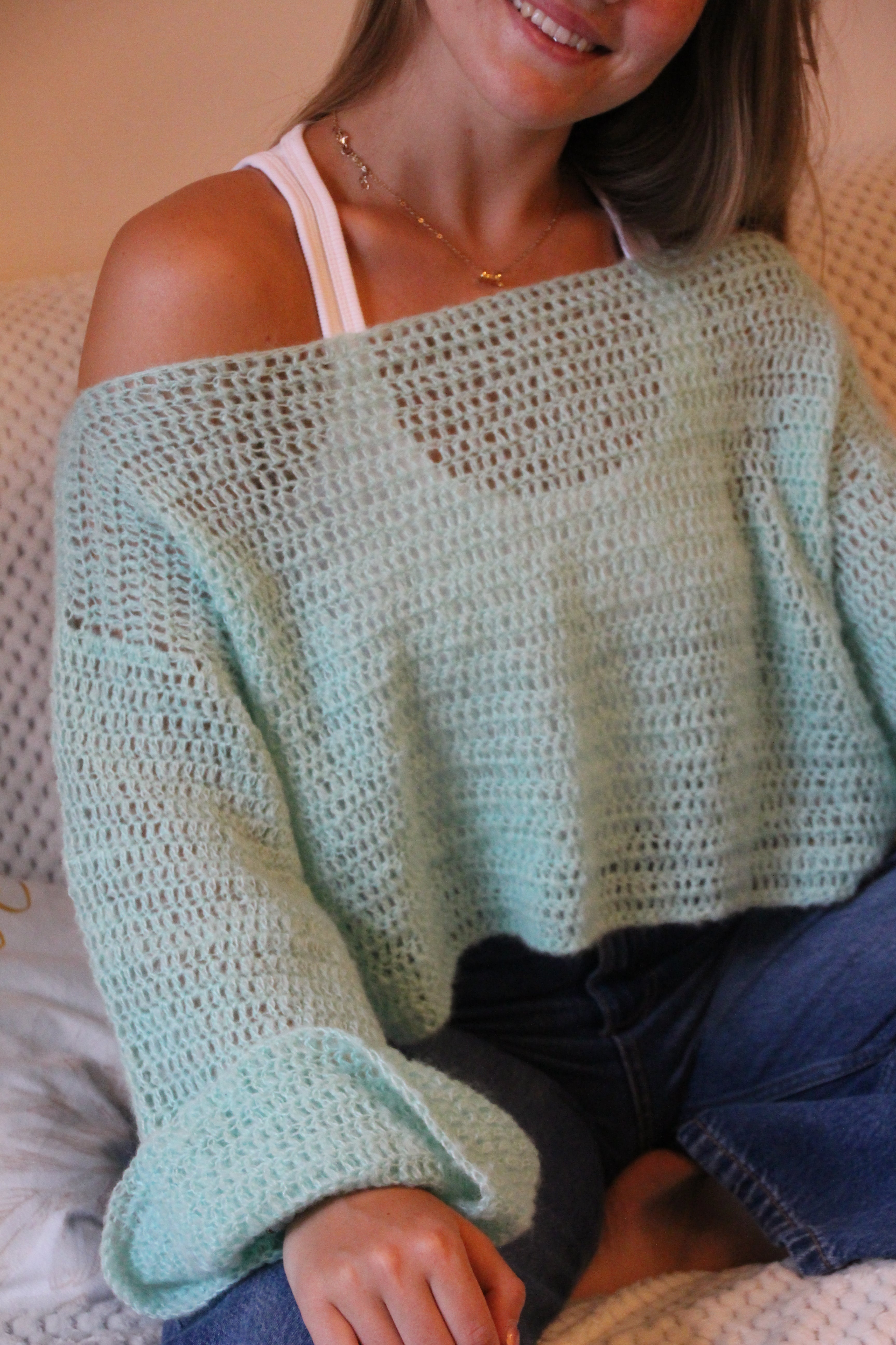 Ocean Breeze Mohair Sweater - M