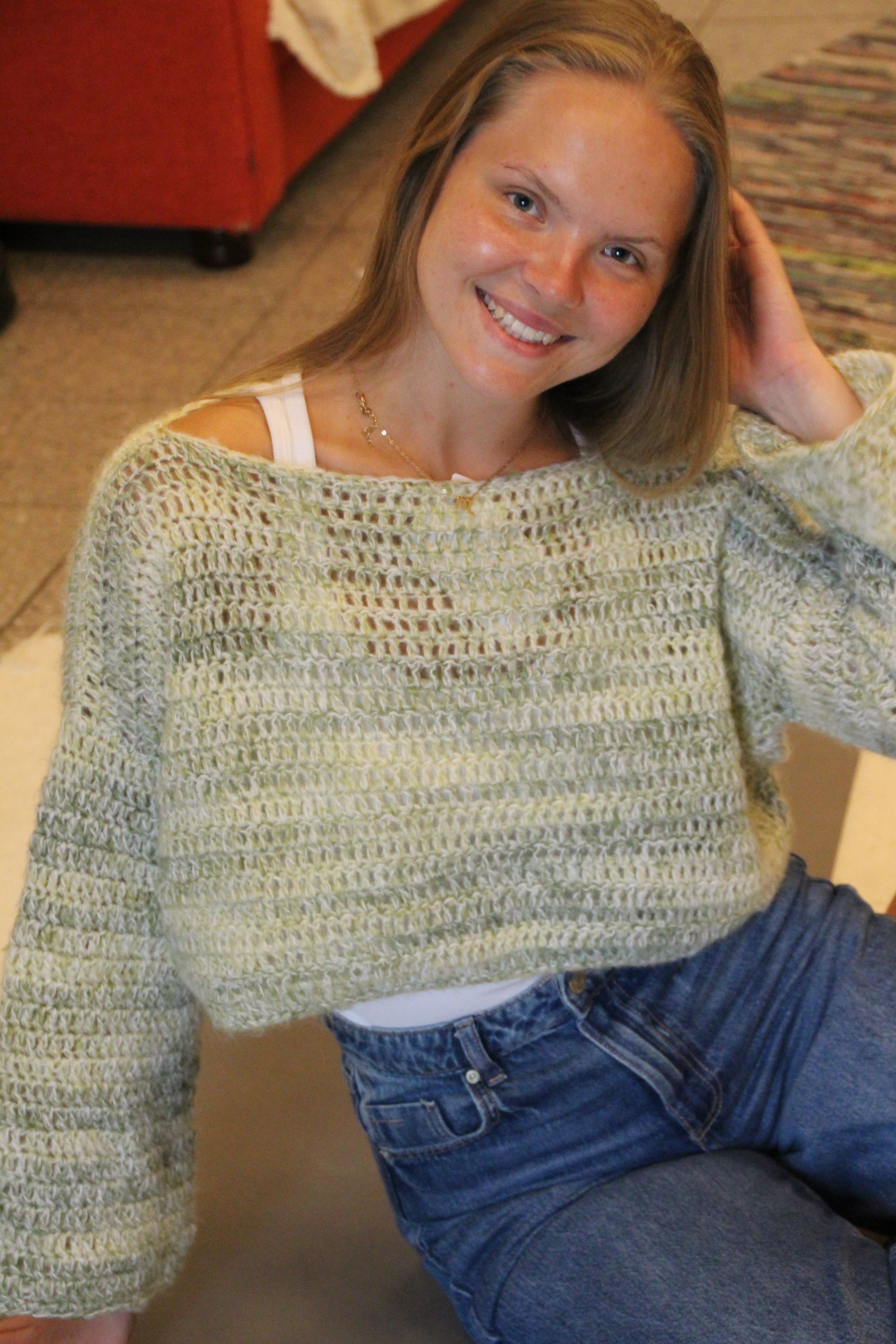 Forest Mist Mohair Sweater - S