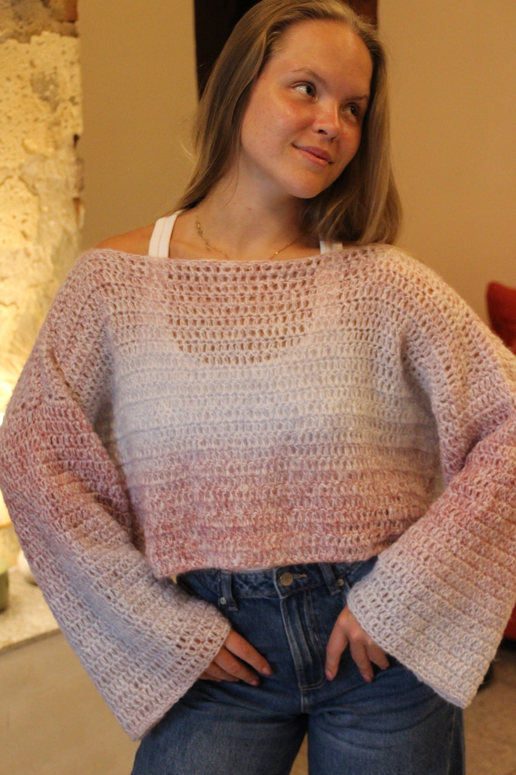 Berry Cloud Mohair Sweater - M
