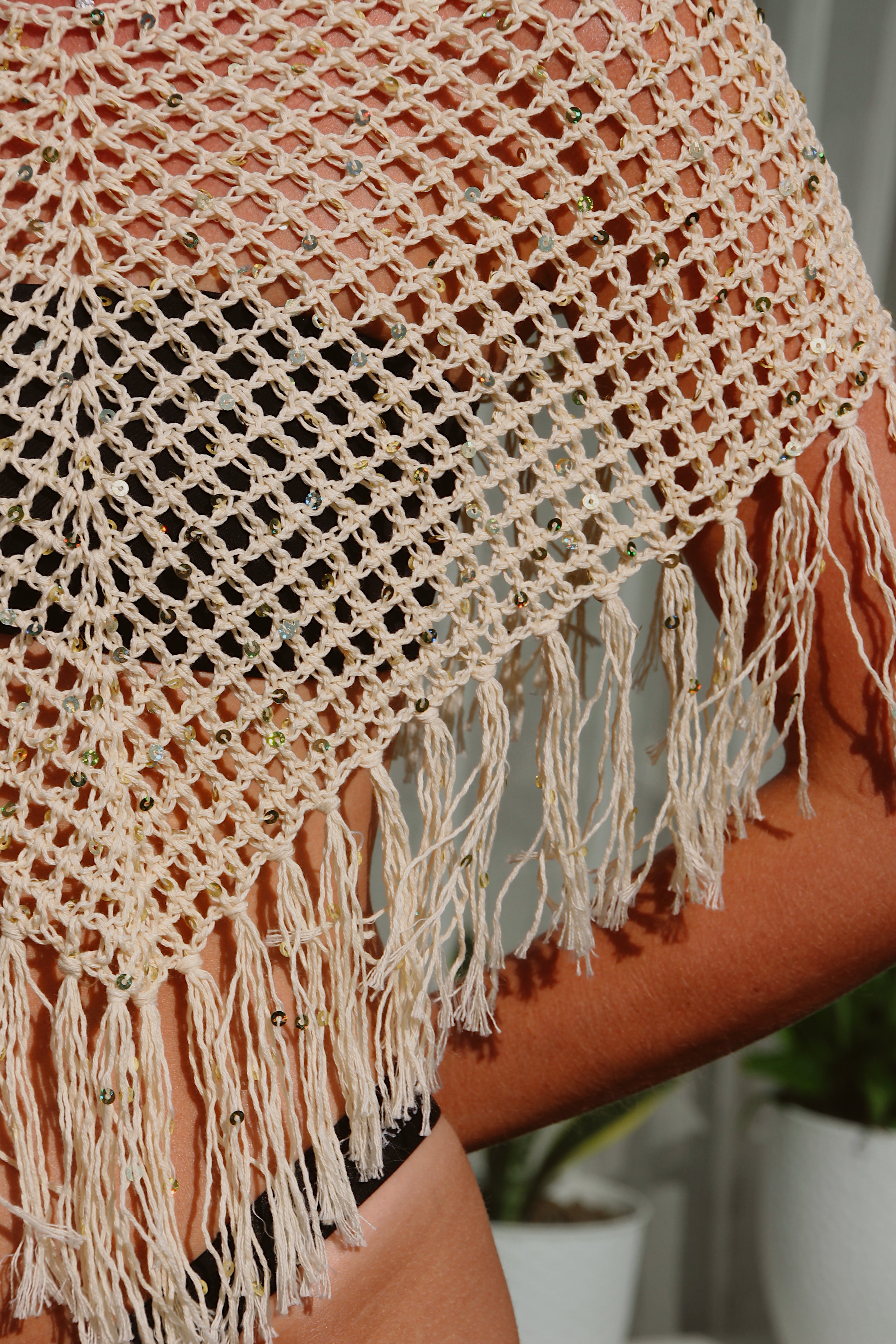 Champagne Sequin Poncho - XS